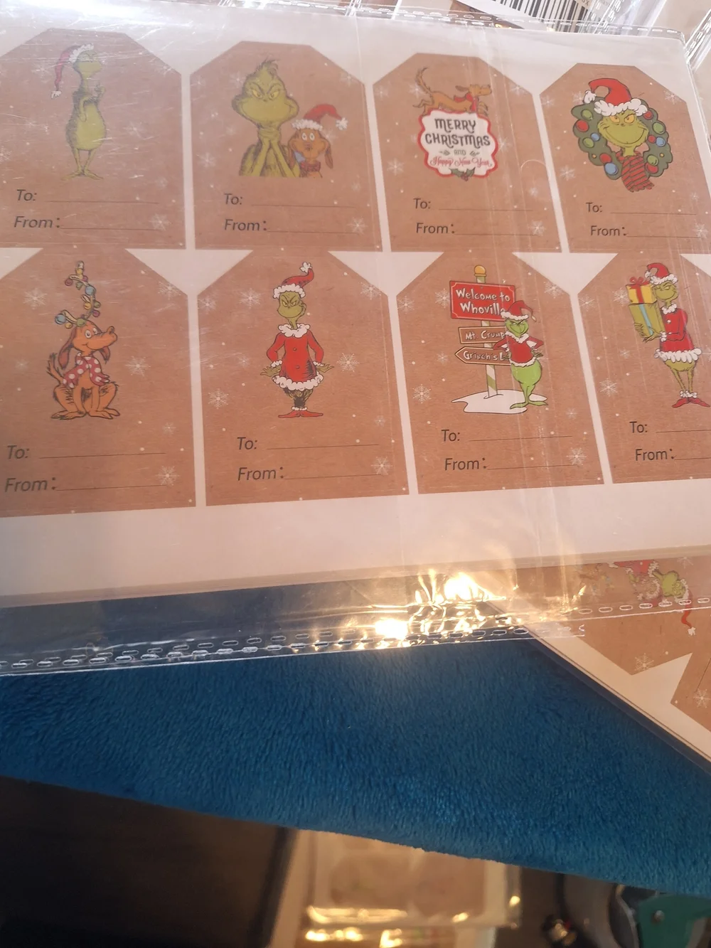 Christmas Gift Tags Stickers - Grinch (Bundle Of 11) 128pcs Each One